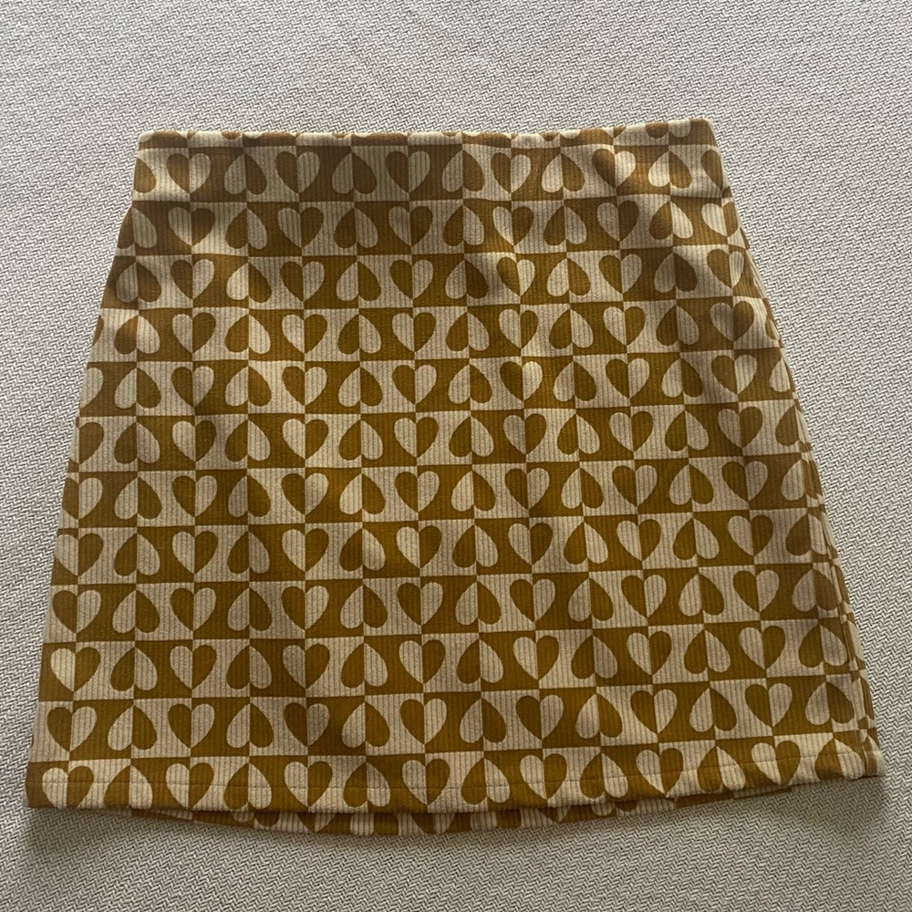 Retro-Style Elodie Corduroy Patterned Nordstrom Rack Mini Skirt in Mustard - Picture 2 of 4